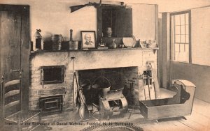 Vintage Postcard Interior Of The House Of Daniel Webster Franklin New Hampshire