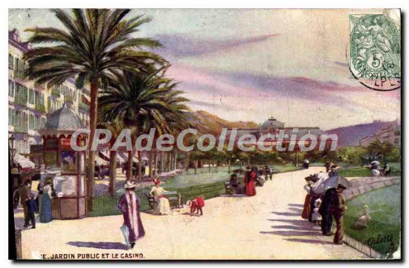 Postcard Old Nice Public Park And Casino