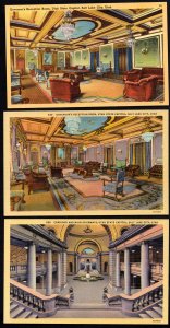 Lot of 3 UT SALT LAKE CITY interior State Capitol Reception Room, Corridor Linen