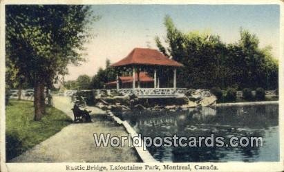 Rustic Bridge, Lafontaine Park Montreal Canada 1931 