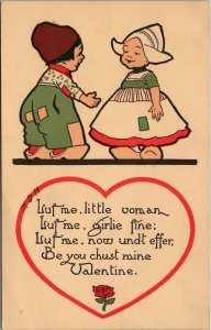 Valentines Greeting Dutch Children Poem to Wellsboro Pennsylvania Postcard W14