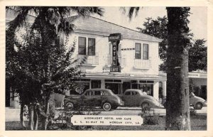 Morgan City Louisiana Moonlight Hotel & Cafe B/W Photo Vintage PC U4953