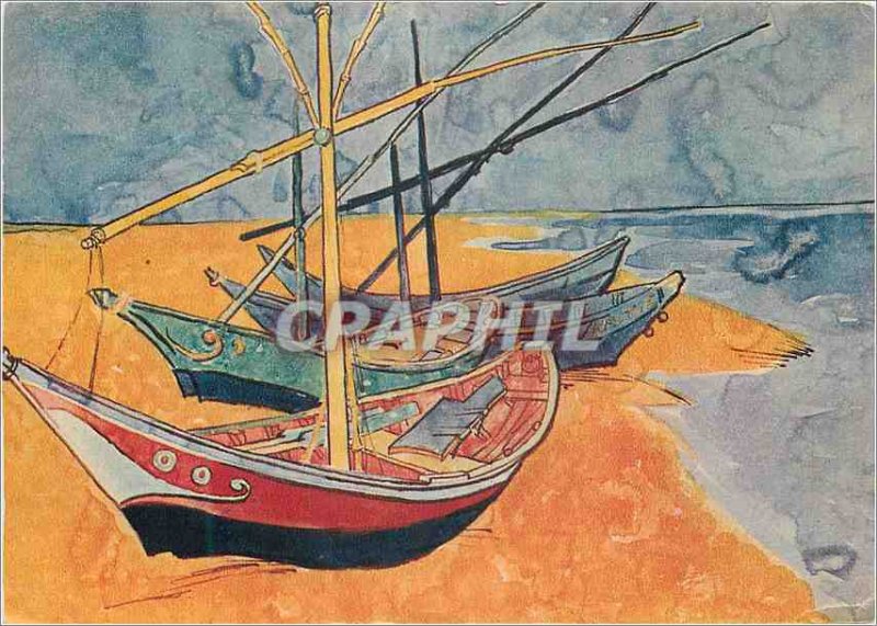 Modern Postcard Collection V W Van Gogh Laren Holland V Van Gogh Boats at Sai...