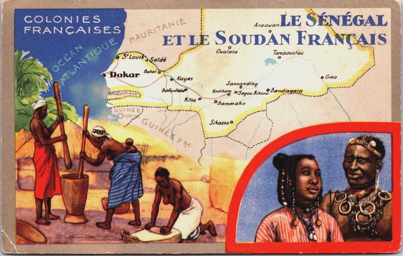 Senegal Senegal Le Senegal Et Le Soudan Francais Sudan Postcard C109