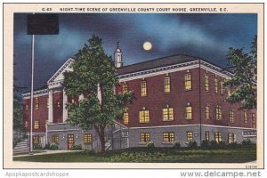 South Carolina Greenville Night Time Scene Of Greenville County Couty House