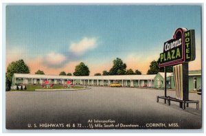 c1940's Motel Corona Plaza Corinth Mississippi MS Vintage Unposted Postcard