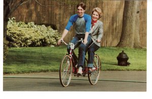 Ron Jr. and Nancy Reagan, Bicycle Built for Two, White House, Washington, 1981