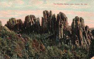 Custer SD-South Dakota, 1912 The Needles Sylvan Lake Rock Formation, Postcard