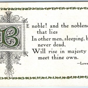 c1910s Nice Embossed James Russell Lowell Poem Postcard Poetry Art Nouveau A69