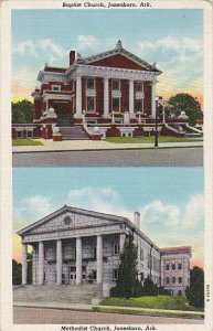 Arkansas Jonesboro Baptist Church and Methodist Church Curteich