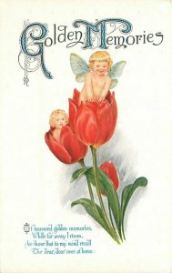 Artist impression C-1910 Flower Children Golden memories Postcard 20-7307