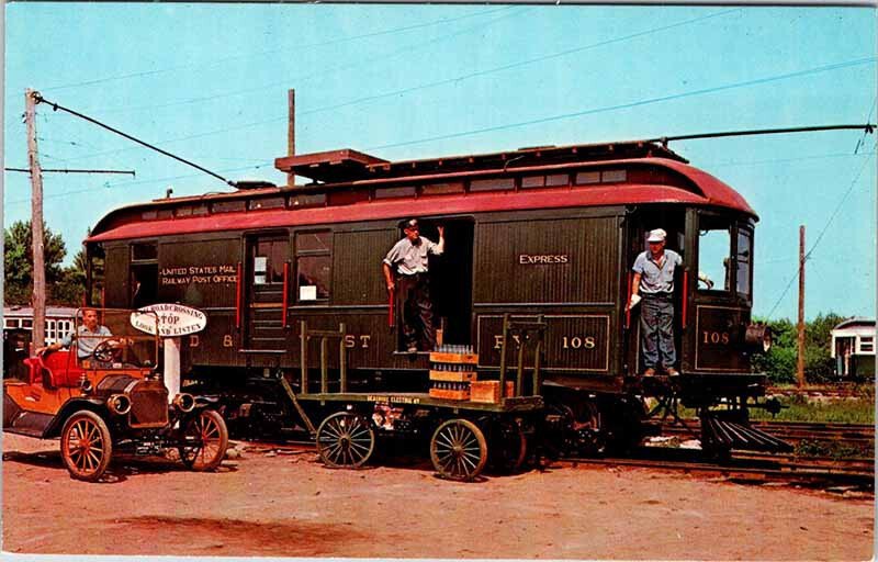 Postcard TRAIN SCENE Kennebunkport Maine ME AK9358