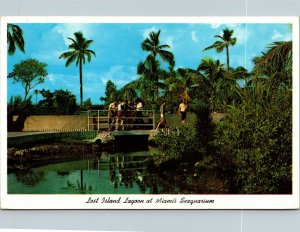 Vtg Miami Florida FL Seaquarium Lost Island Lagoon 1960s Chrome Postcard