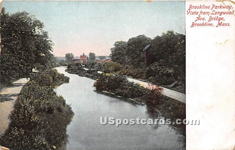 Brookline Parkway, Vista from Longwood Ave Bridge - Massachusetts MA