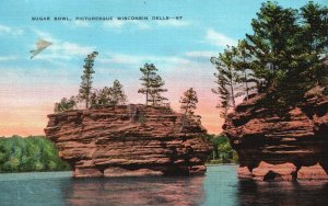 Vintage Postcard 1939 View of The Sugar Bowl Picturesque Wisconsin Dells WI