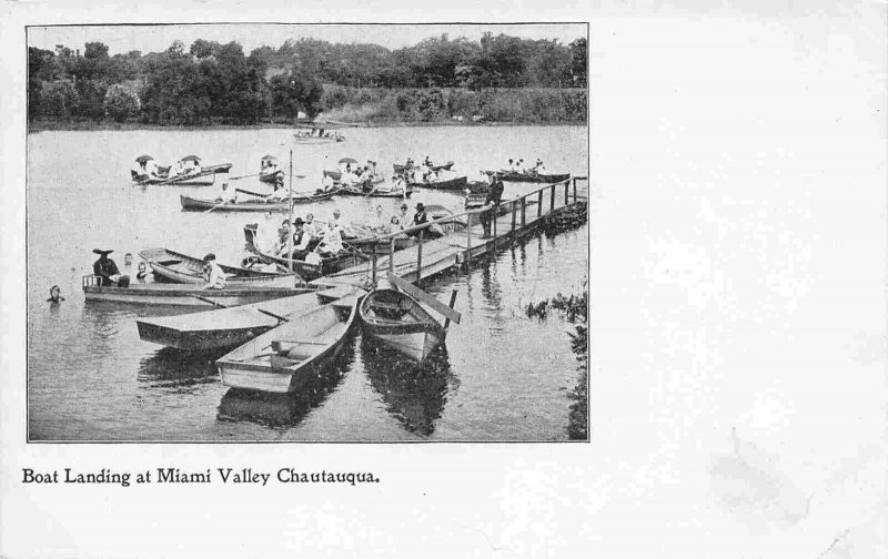 Boat Landing Miami Valley Chautauqua Ohio 1905c postcard