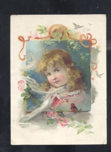 TOLEDO OHIO WOOLSON SPICE COMPANY LION COFFEE EASTER GIRL VICTORIAN TRADE CARD