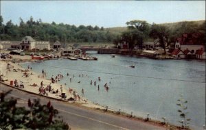 Alton Bay New Hampshire NH Beach Lake Winnepesaukee 1950s-60s Vintage Postcard