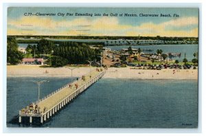 Fishing Pier Clearwater Beach FL Florida Postcard (K24)