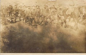 WW1, RPPC, US Prisoners taken by Boche,.Sacks on feet, no shoes,  Old Postcard