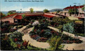 Vtg 1910s Inner Court of Ramona's Home San Diego California CA Postcard