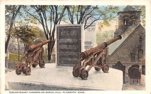 Tercentenary Cannons on Burial Hill in Plymouth, Massachusetts