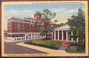 Vintage Postcard 1936 University of Maryland, School of Medicine, Baltimore, MD