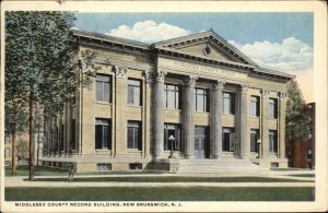 New Brunswick NJ Middlesex County Record Building c1910 Vintage Postcard