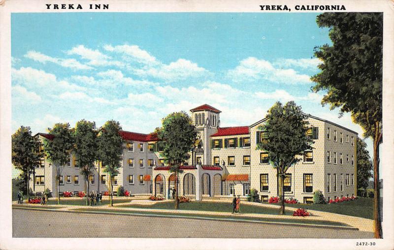 Yreka Inn, Yreka, California, Early Postcard, Unused