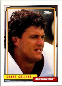 1992 Tops Football Card Shane Collins Washington Redskins sk21431