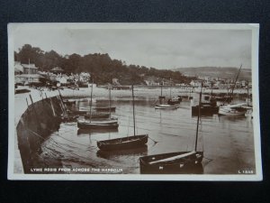 Dorset LYME REGIS from across The Harbour c1945 RP Postcard