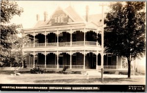 RPPC Hospital Sailors Soldiers Orphans Home Knightstown IN Vintage Postcard R39