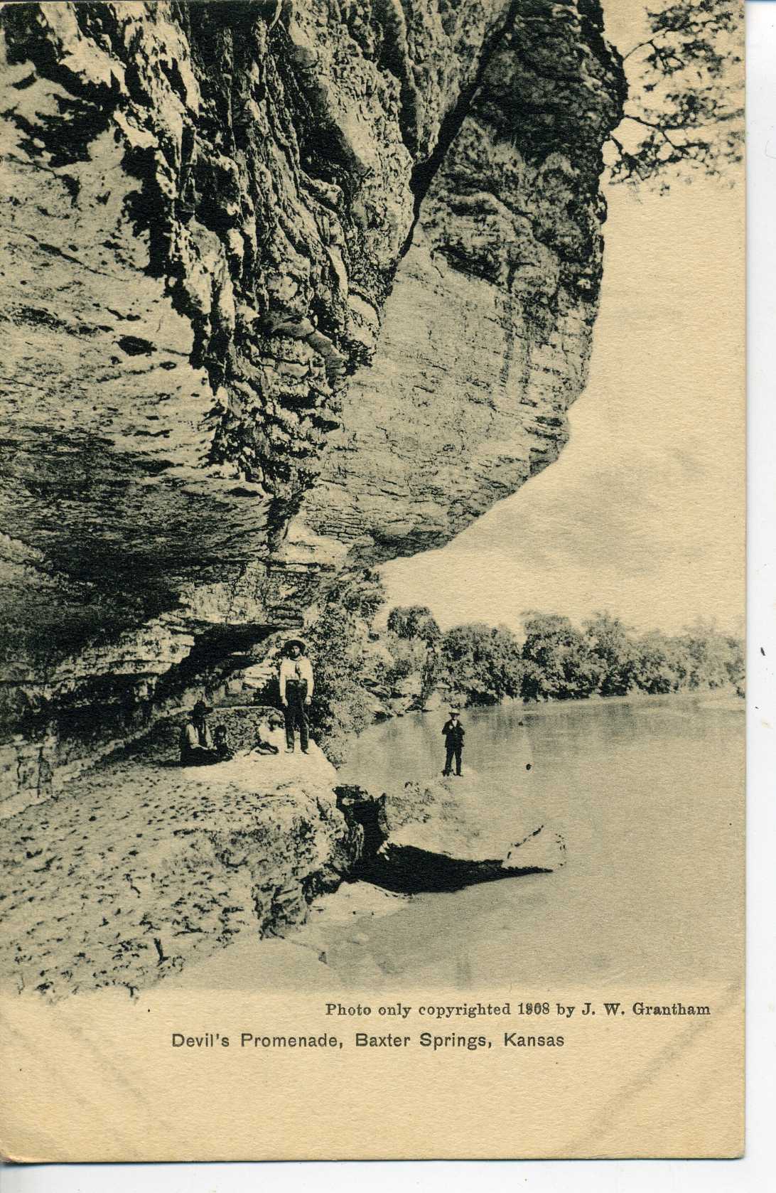 Baxter Springs Kansas Devil's Promenade JW Grantham Postcard United