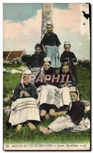 Postcard Old Habits And Types Young Britons BIGOUDENES Folklore