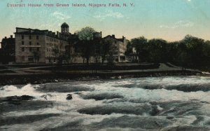 Vintage Postcard 1914 Cataract House from Green Island Niagara Falls New York NY