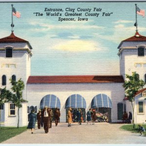 1949 Spencer IA Entrance Clay Greatest County Fair American Red Cross Teich A230