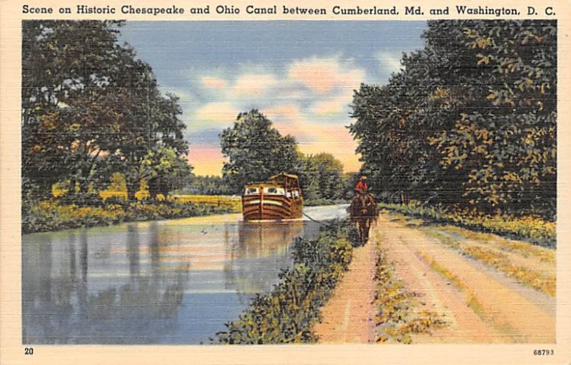 Historic Chesapeake, Ohio Canal between Cumberland, MD. And Washington, D. C....