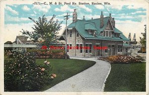 WI, Racine, Wisconsin, Chicago Milwaukee & St Paul Railroad Station Depot,Bishop