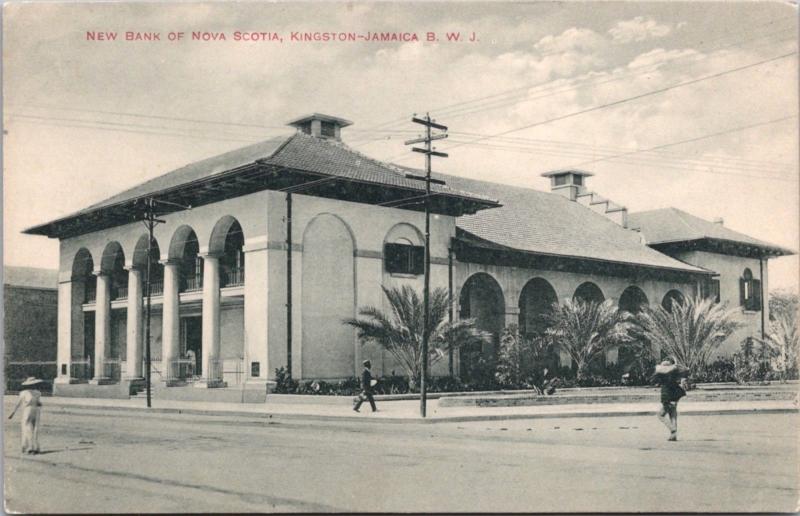 Kingston Jamaica Bank of Nova Scotia New Building Unused Antique Postcard E20