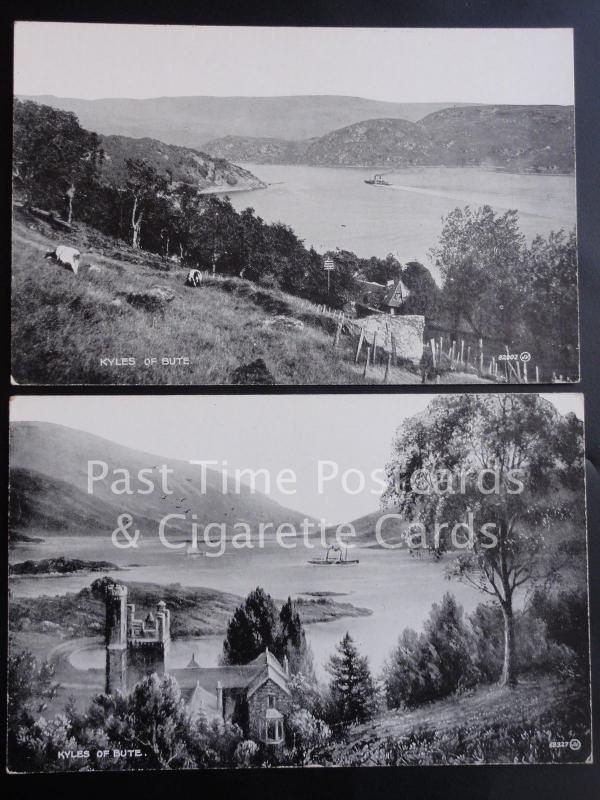 c1920's 4 x Postcards: Kyles of Bute & Rothesay