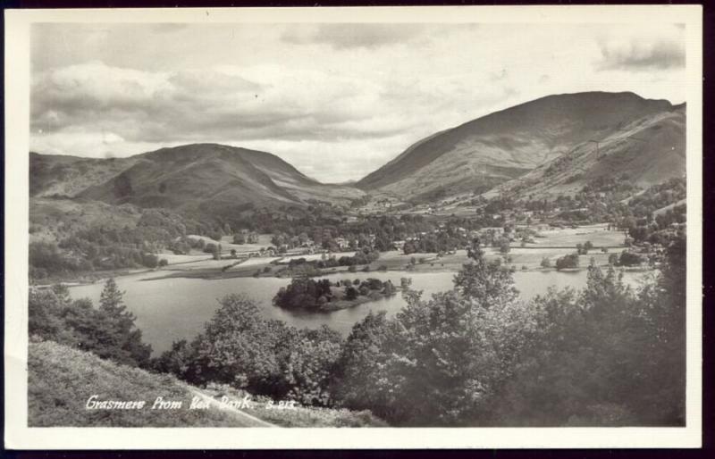 cumbria, GRASMERE, Panorama from Red Bank (1950s) RPPC