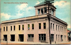 Postcard Central Fire Station in Bradford, Pennsylvania