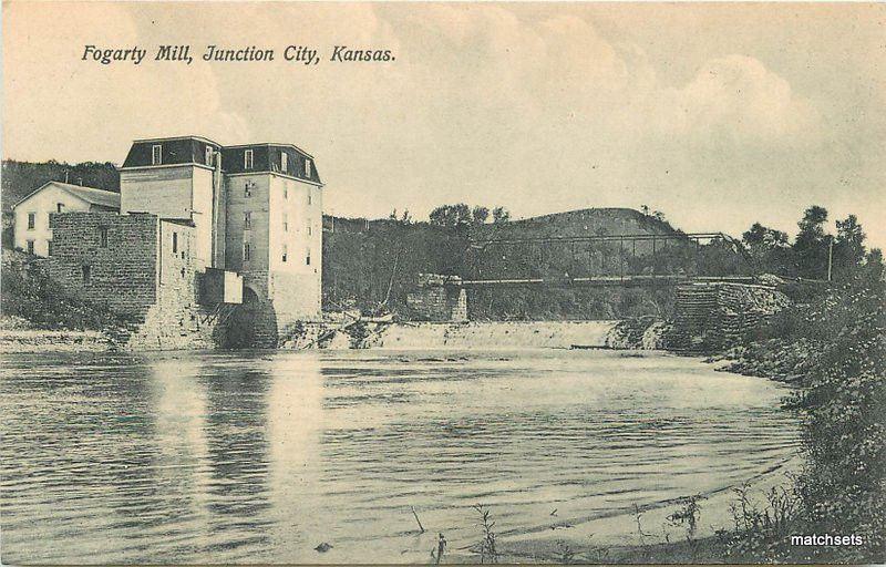 c1910 Fogarty Mill Agriculture Junction City Kansas postcard 6441