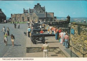 Scotland Edinburgh The Castle Battery Showing Canons