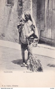 TANGER, Morocco, 1900-1910's; A Sweeper