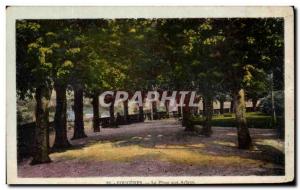 Old Postcard Fougeres Place the trees