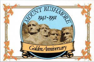 Postcard SD Mount Rushmore 1941-1991 Golden Anniversary