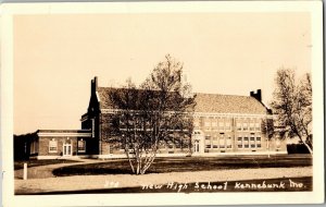 RPPC New High School Kennebunk ME Vintage Postcard A77