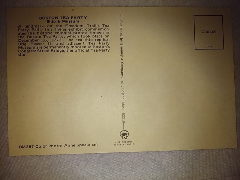 Boston Tea Party, Ship and Museum, Boston, MA - Postcard