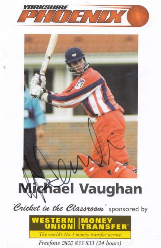 Michael Vaughan Yorkshire Phoenix Team Hand Signed Cricket Photo